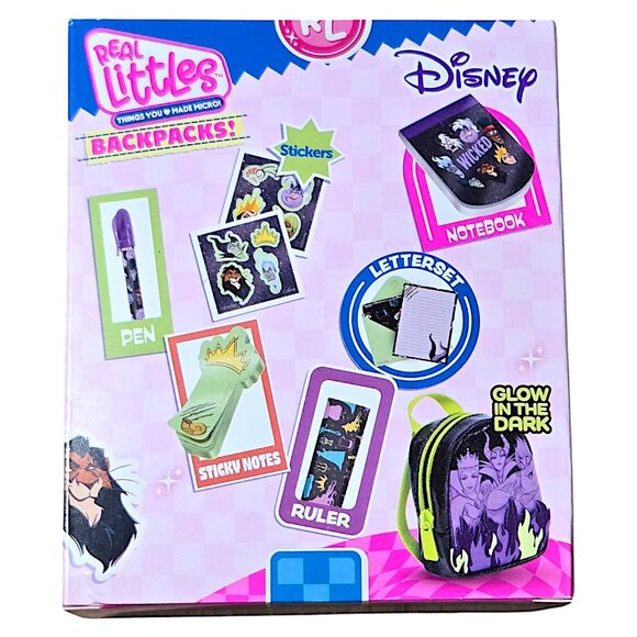 Real Littles Disney Villains Glow in the Dark Mini Backpack Stationery Set, S7 - Picture 5 of 6